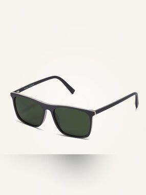 Warby Parker’s Fletcher Black Sunglasses with Green Lenses